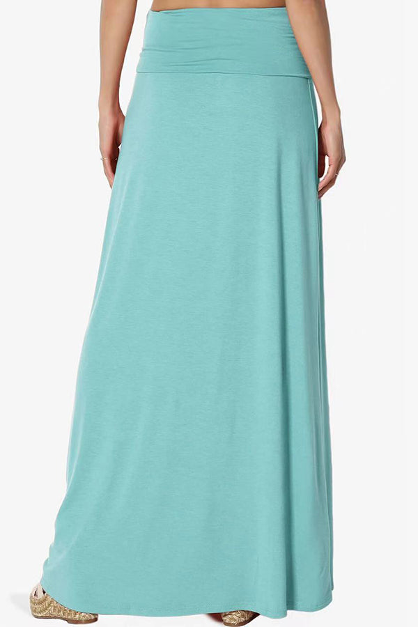 Wrap Asymmetric Stretch High Waist Draped Flowy Skirt