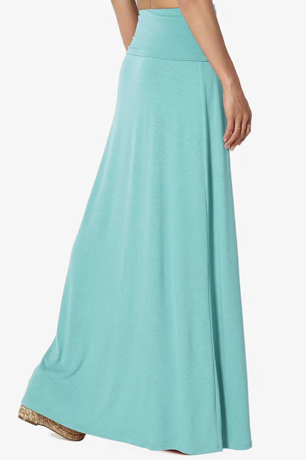 Wrap Asymmetric Stretch High Waist Draped Flowy Skirt