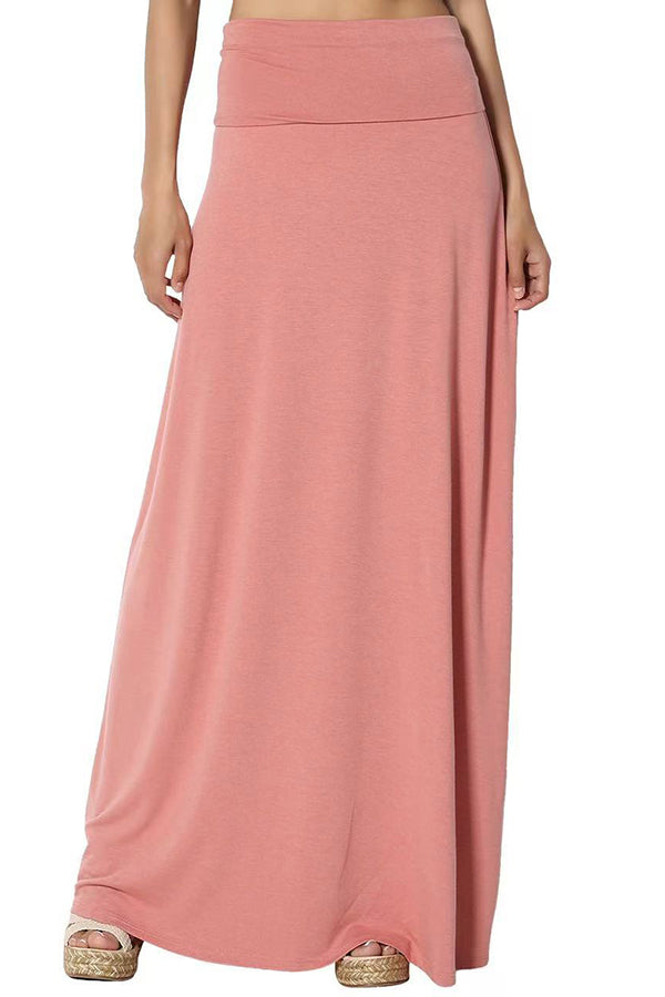 Wrap Asymmetric Stretch High Waist Draped Flowy Skirt