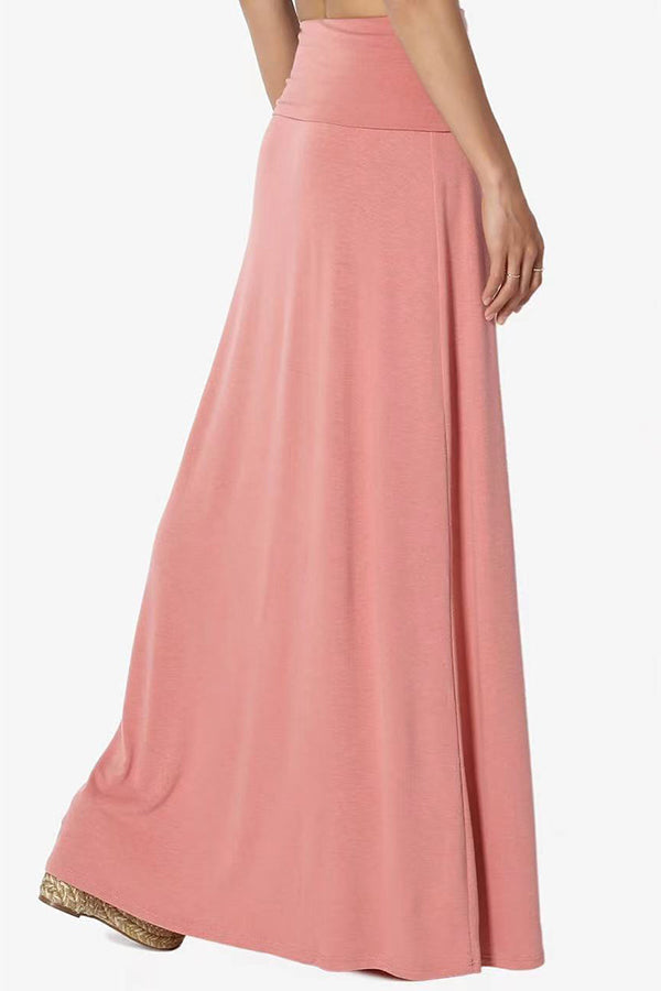 Wrap Asymmetric Stretch High Waist Draped Flowy Skirt