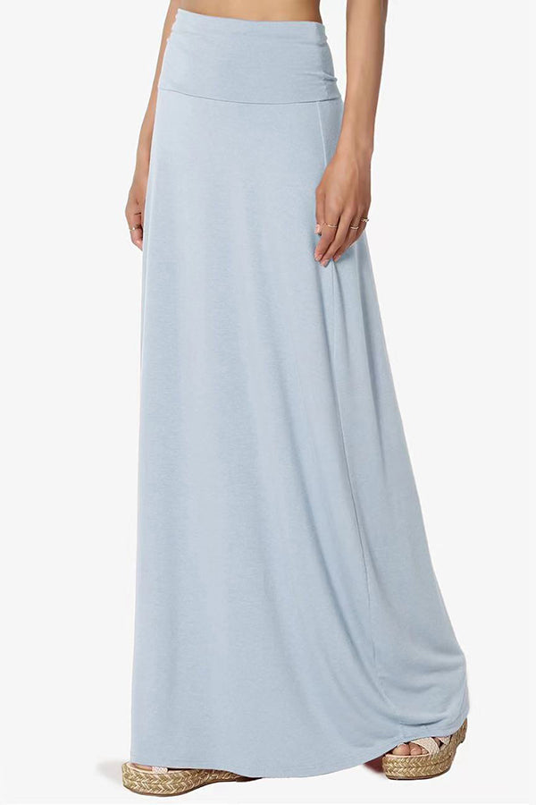 Wrap Asymmetric Stretch High Waist Draped Flowy Skirt