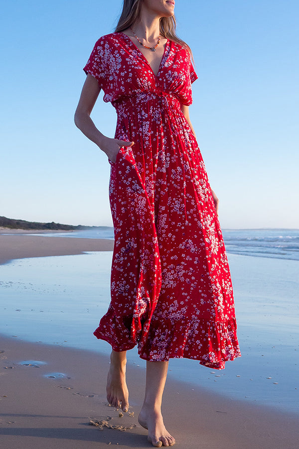 Linden Red Flora Maxi Dress