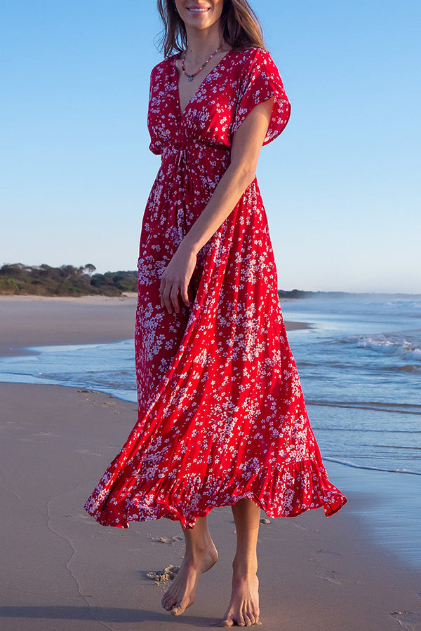 Linden Red Flora Maxi Dress