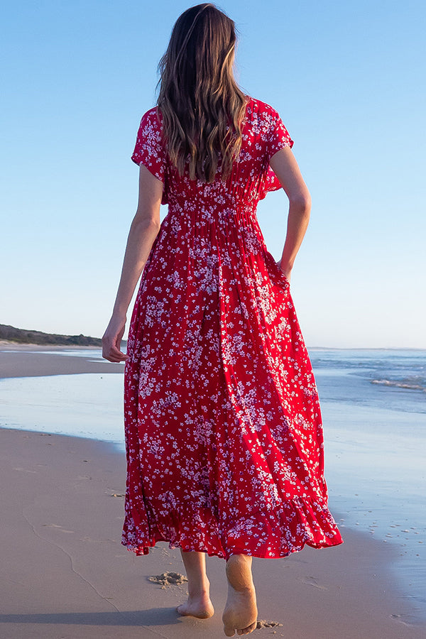 Linden Red Flora Maxi Dress