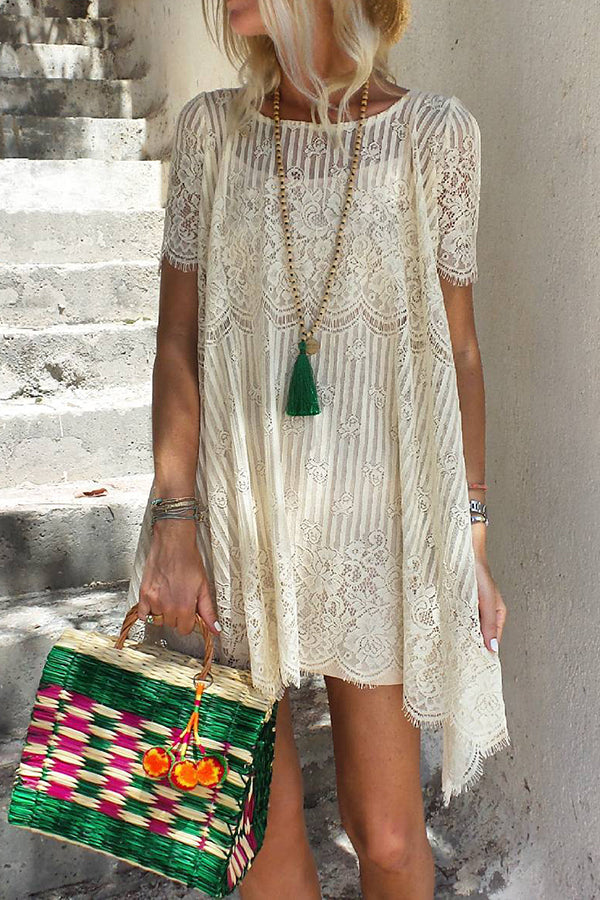 Bohemian Lace Mini Dress