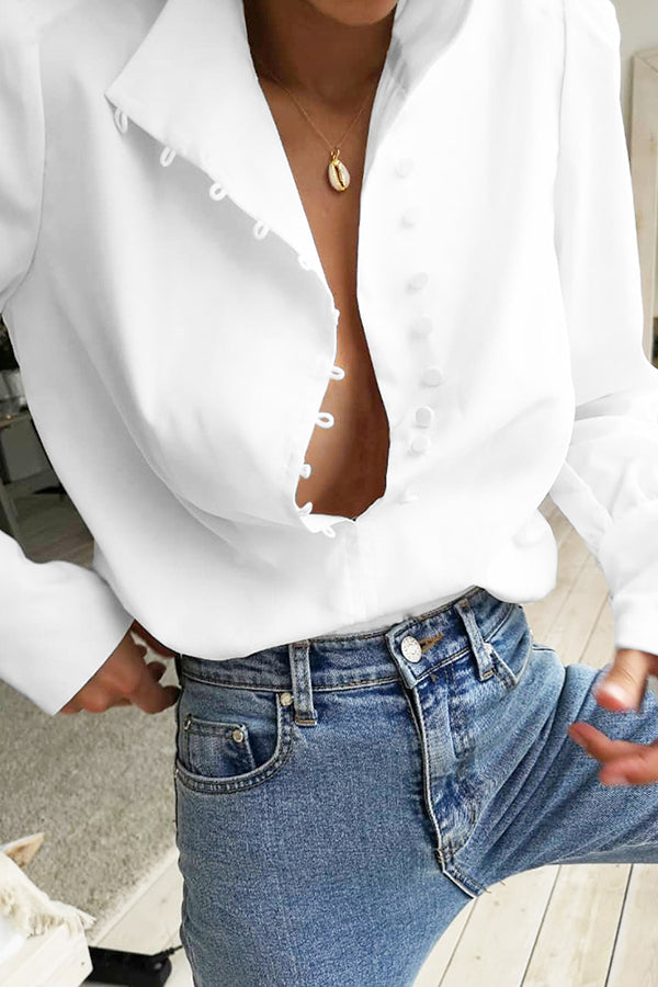 Elegant Turtleneck White Woman Blouse