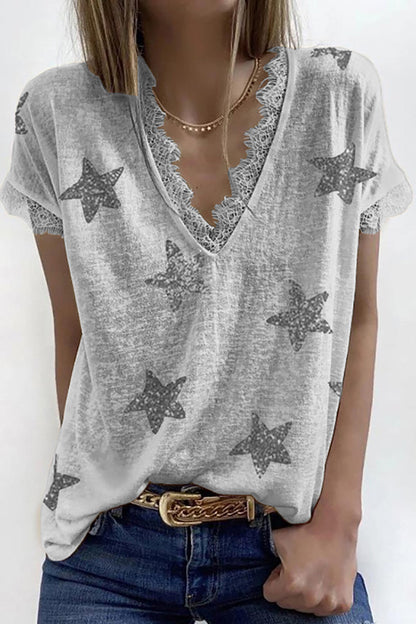 Sequined Star Loose T-Shirt