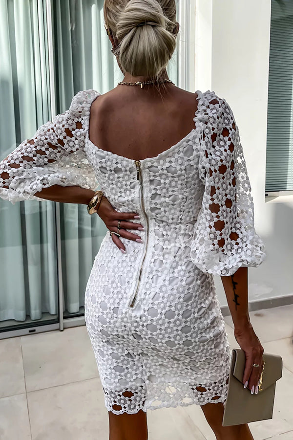 Paradiso White Openwork Dress