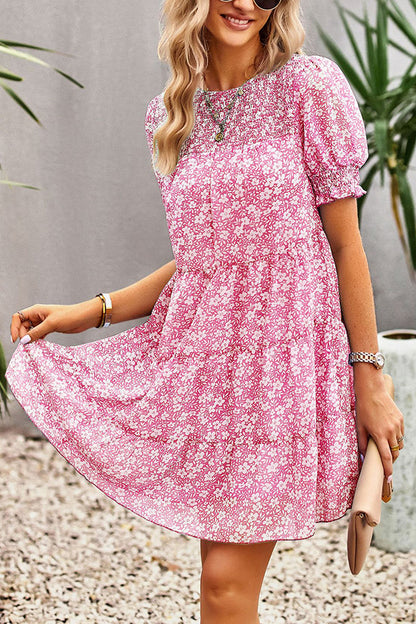 Chiffon Printed Waist Controlled Dress