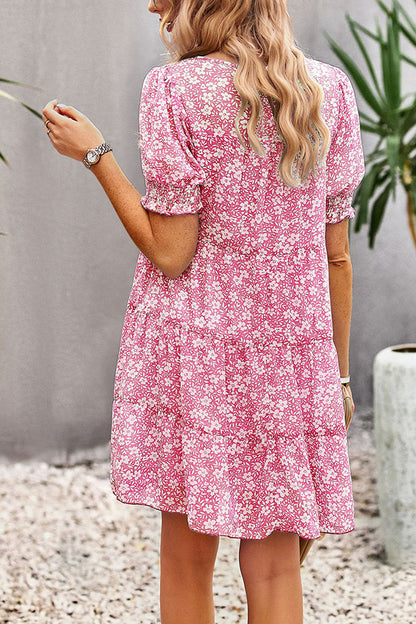 Chiffon Printed Waist Controlled Dress