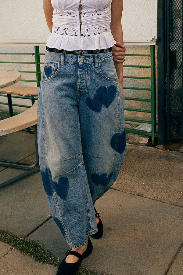 Free People | Heart Street Style Plain Long Oversized Jeans