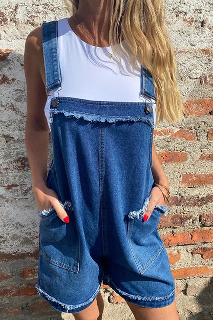 Loose Denim Overalls