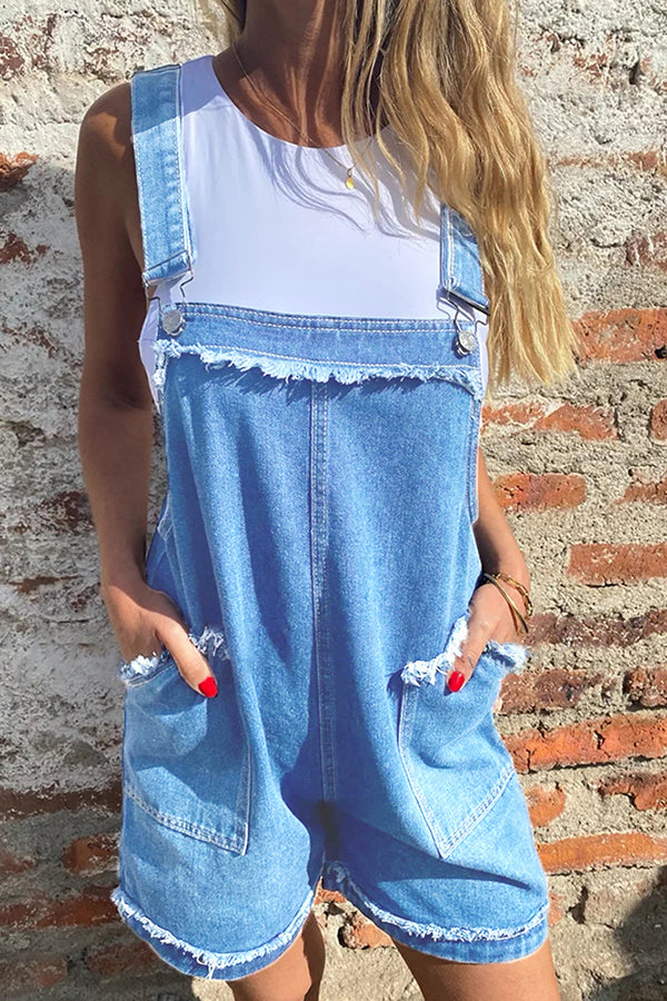 Loose Denim Overalls