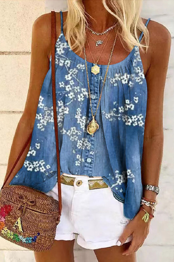 Floral Denim Camisole