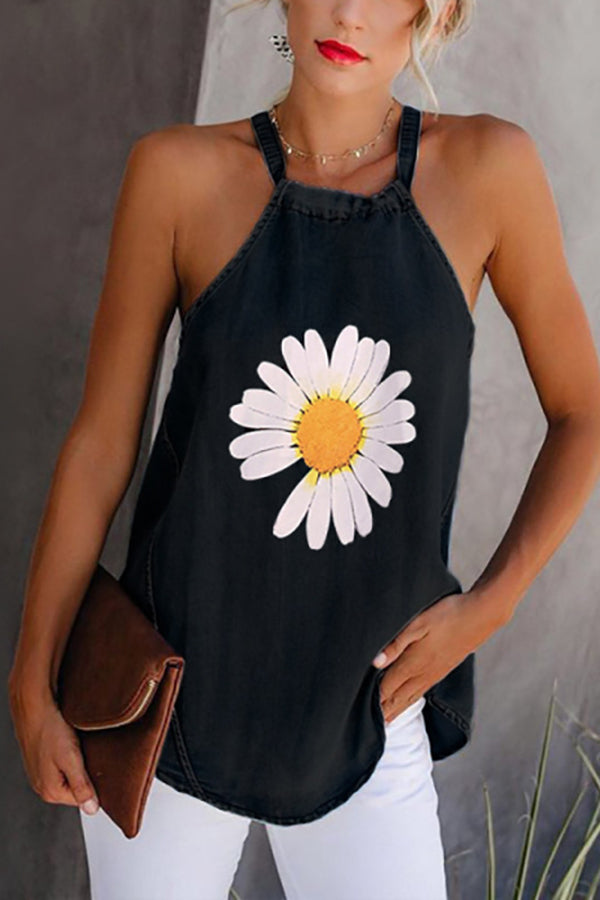 Daisy Print Denim Camisole