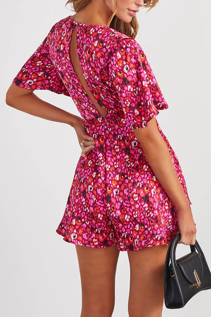 Villasana Satin Printed Ruffle Romper