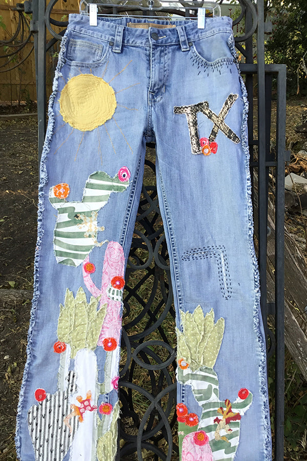 Shabby chic, distressed, womens jeans