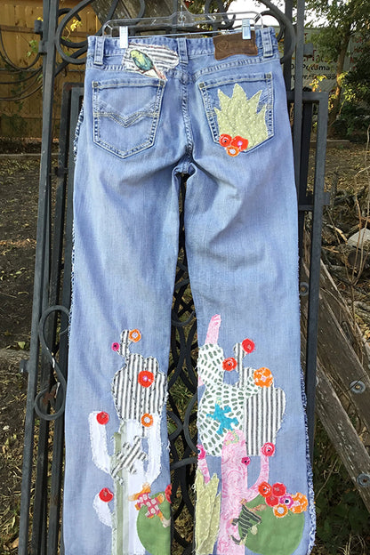 Shabby chic, distressed, womens jeans