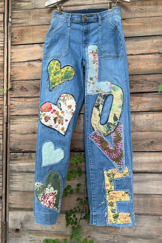 Shabby chic, distressed, womens jeans