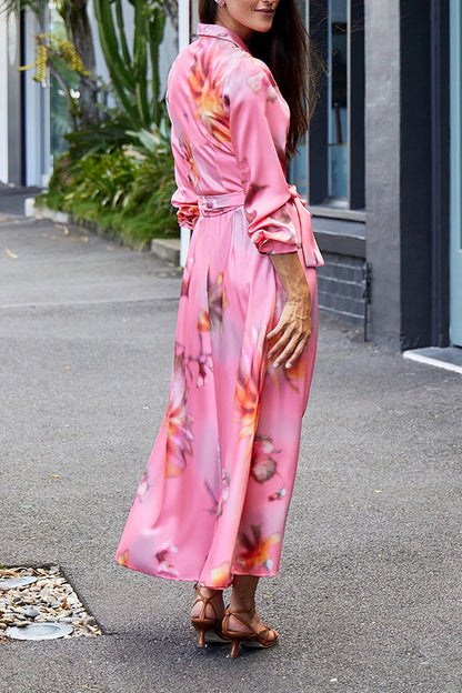 Floral Wrap Midi Dress