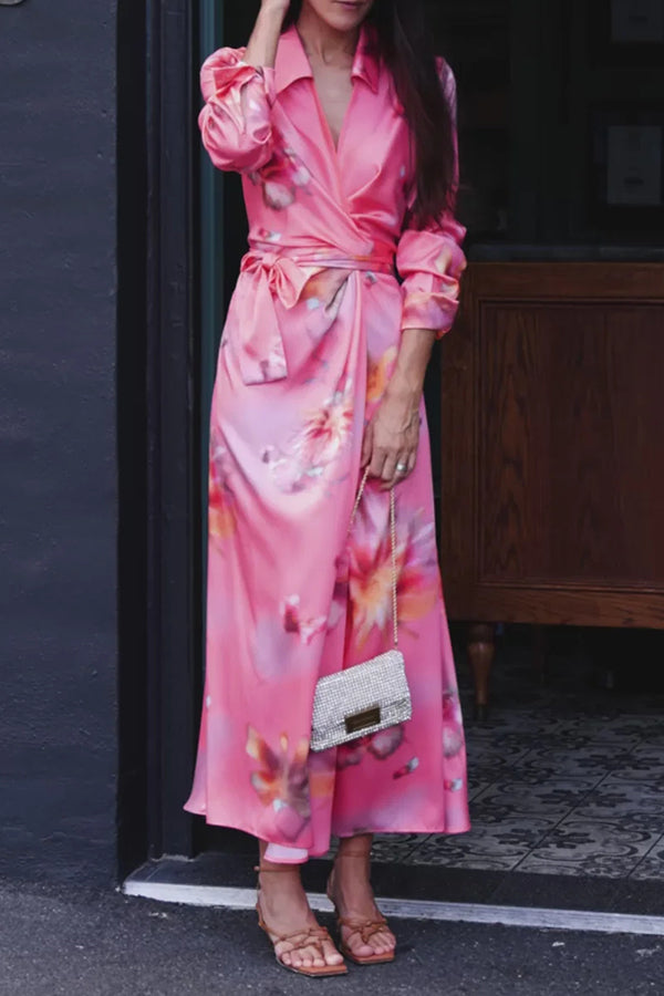 Floral Wrap Midi Dress