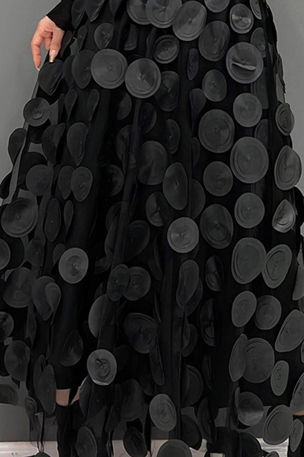 Heavy Craft Three-dimensional Polka Dot Circle Mesh Skirt