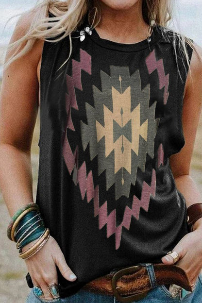 Fashion Print Sleeveless Tank Top