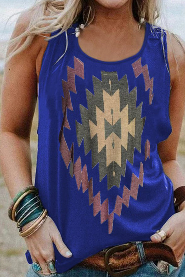 Fashion Print Sleeveless Tank Top