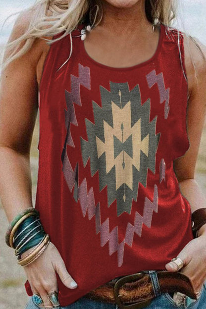 Fashion Print Sleeveless Tank Top