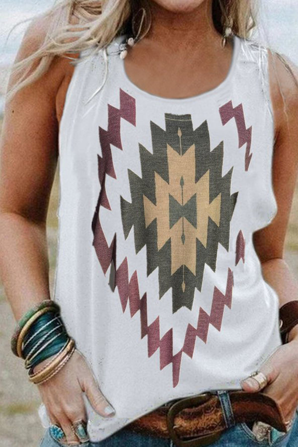 Fashion Print Sleeveless Tank Top