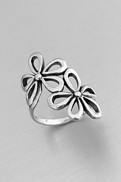 Boho Vintage Floral Cutout Open Ring Beach Vacation Ethnic Jewelry