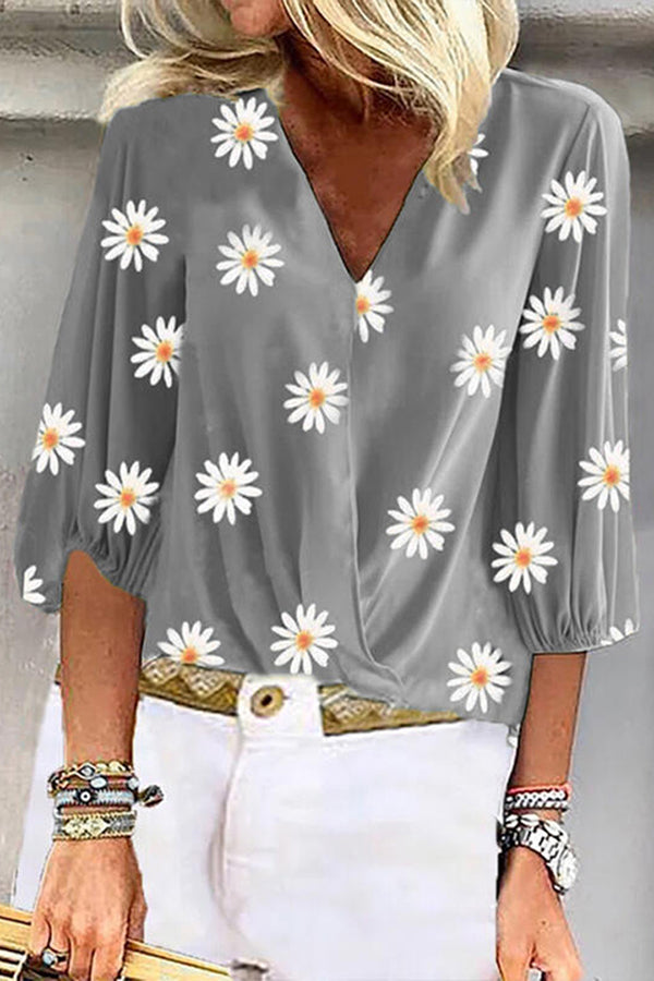 Everyday Casual Daisy Print T-Shirt