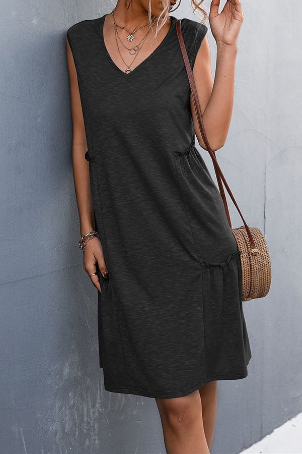 Relaxed Pleated Mini Dress